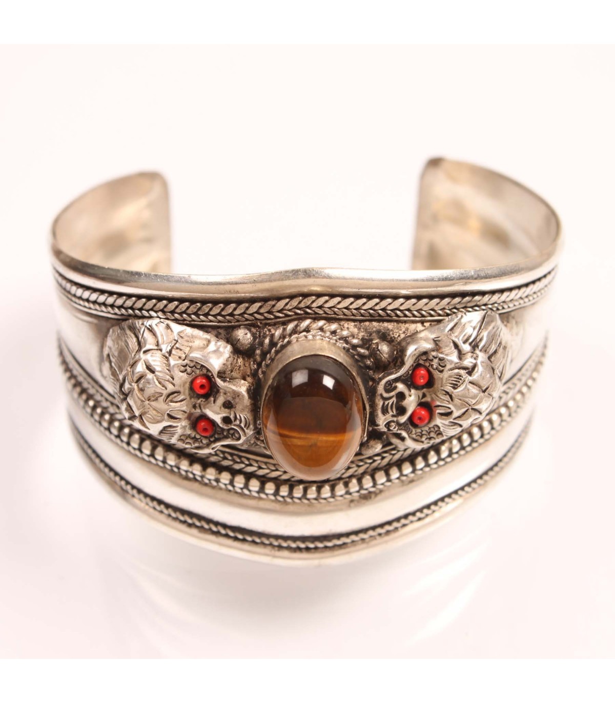 Tiger Eye Stone Cuff Bracelet| Metal Cuff Bracelet For Sale Nepal